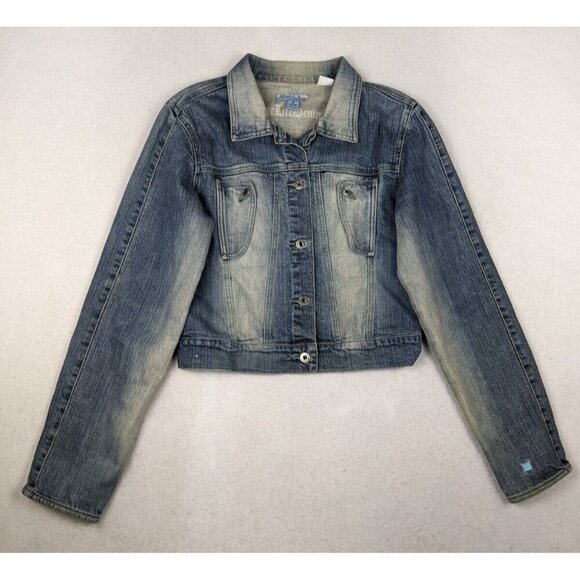 AZZURE - WOMEN'S DISTRESSED DENIM JACKET - SIZE M - Picture 1 of 8
